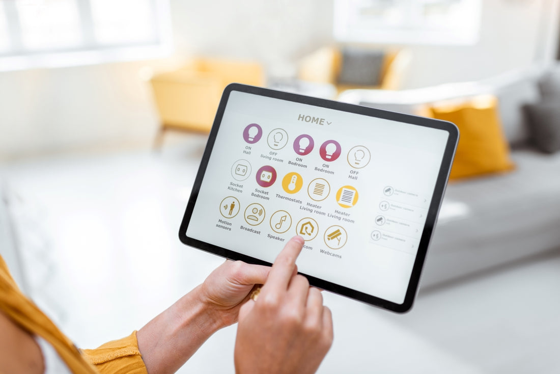 Controlling smart home devices using a digital tablet with launched application