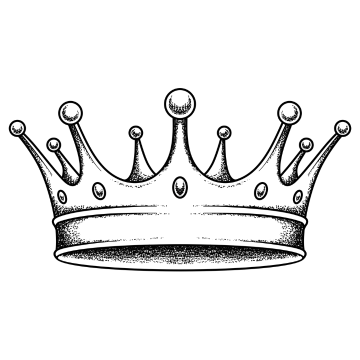 A hand-drawn icon of a golden crown symbolizing royalty treatment to be expected from Good Knight Mattress.